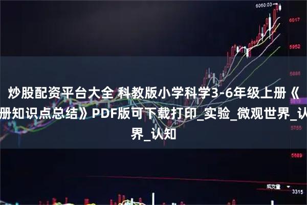 炒股配资平台大全 科教版小学科学3-6年级上册《全册知识点总结》PDF版可下载打印_实验_微观世界_认知